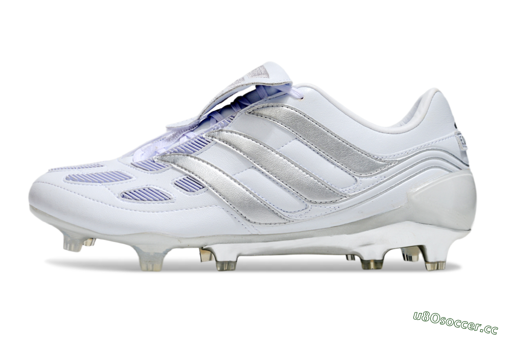 Men's Adidas Predator Precision Elite Foldover Tongue FG Firm Ground Low-Tops Football Boots - Beige/White/Silver 0
