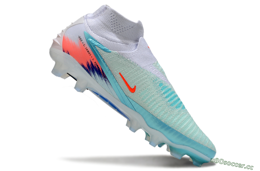 Unisex Nike Phantom 6 High Elite FG Firm Ground High-Tops Football Boots - Jade/White/Red 4