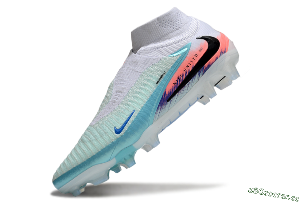 Unisex Nike Phantom 6 High Elite FG Firm Ground High-Tops Football Boots - Jade/White/Red 5