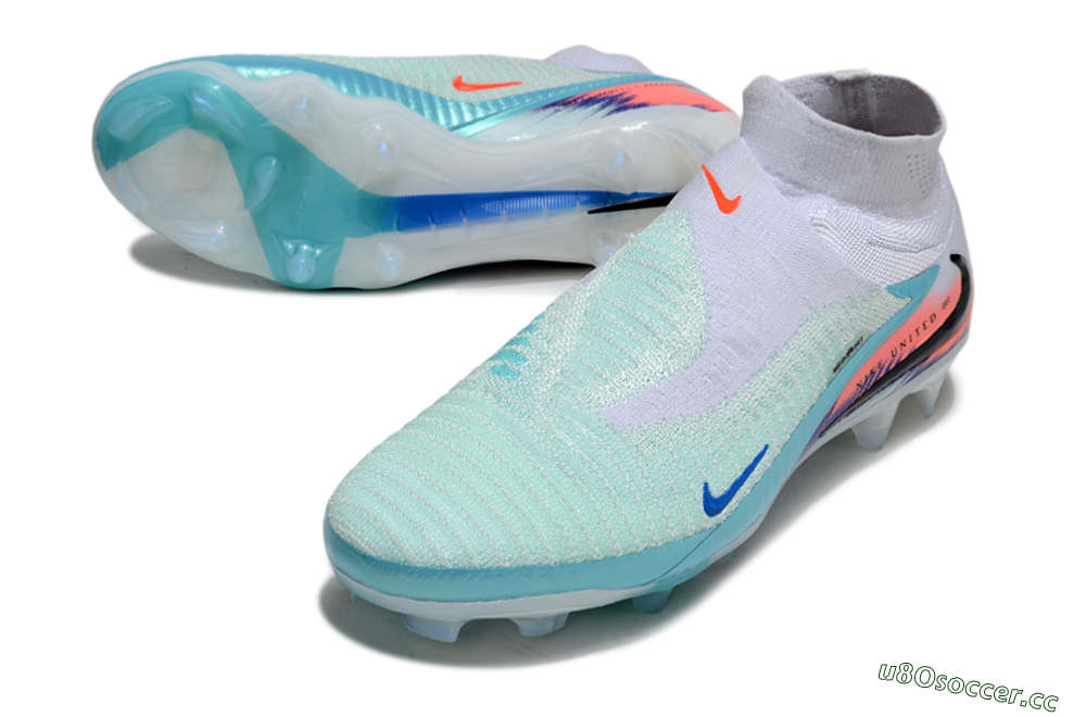 Unisex Nike Phantom 6 High Elite FG Firm Ground High-Tops Football Boots - Jade/White/Red 3