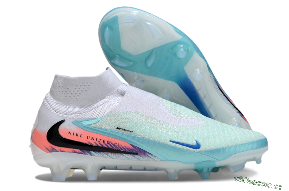 Unisex Nike Phantom 6 High Elite FG Firm Ground High-Tops Football Boots - Jade/White/Red 2