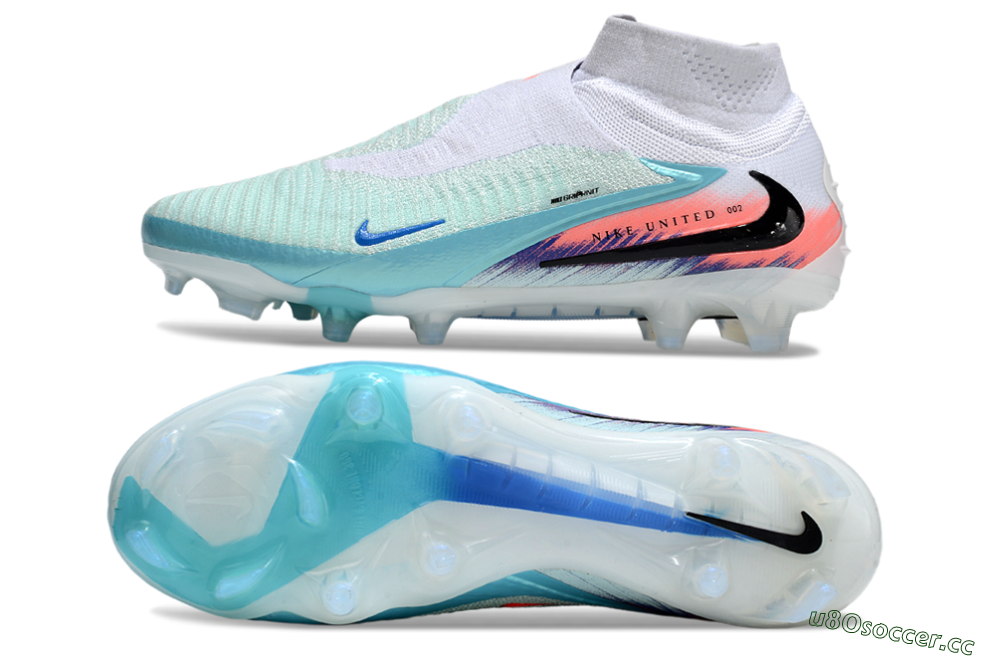 Unisex Nike Phantom 6 High Elite FG Firm Ground High-Tops Football Boots - Jade/White/Red 1