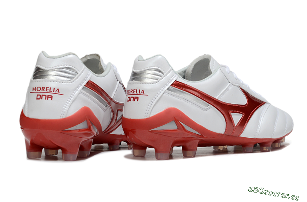 Men's Mizuno Morelia 2 FG Firm Ground Low-Tops Football Boots - White/Red 6