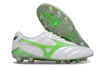 Men's Mizuno Morelia 2 FG Firm Ground Low-Tops Football Boots - White/Yellow
