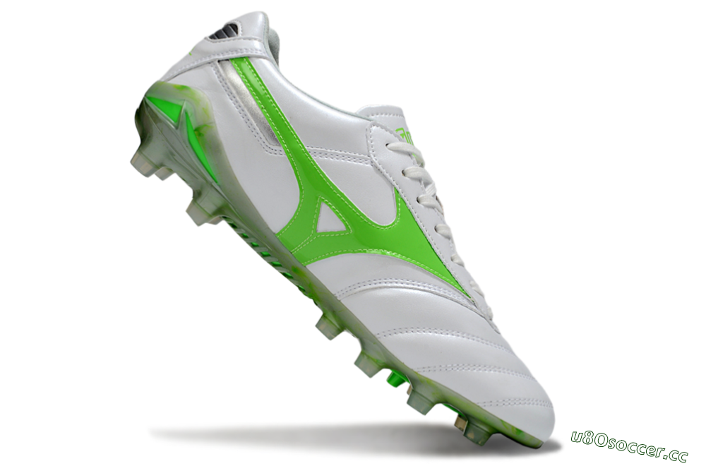 Men's Mizuno Morelia 2 FG Firm Ground Low-Tops Football Boots - White/Yellow 4