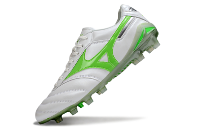 Men's Mizuno Morelia 2 FG Firm Ground Low-Tops Football Boots - White/Yellow