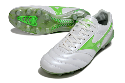 Men's Mizuno Morelia 2 FG Firm Ground Low-Tops Football Boots - White/Yellow