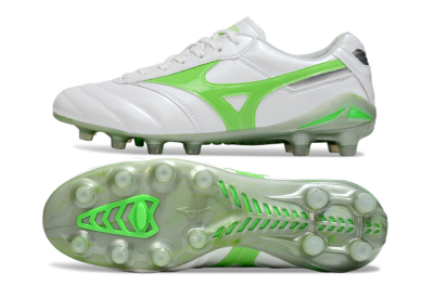 Men's Mizuno Morelia 2 FG Firm Ground Low-Tops Football Boots - White/Yellow