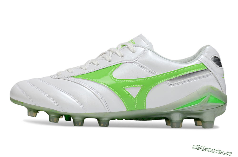 Men's Mizuno Morelia 2 FG Firm Ground Low-Tops Football Boots - White/Yellow 0