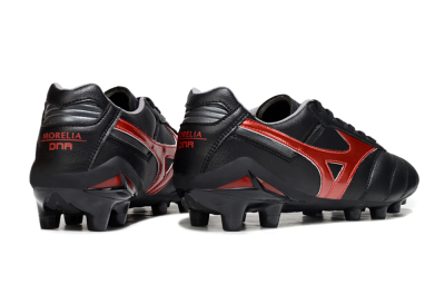 Men's Mizuno Morelia 2 FG Firm Ground Low-Tops Football Boots - Black/Red