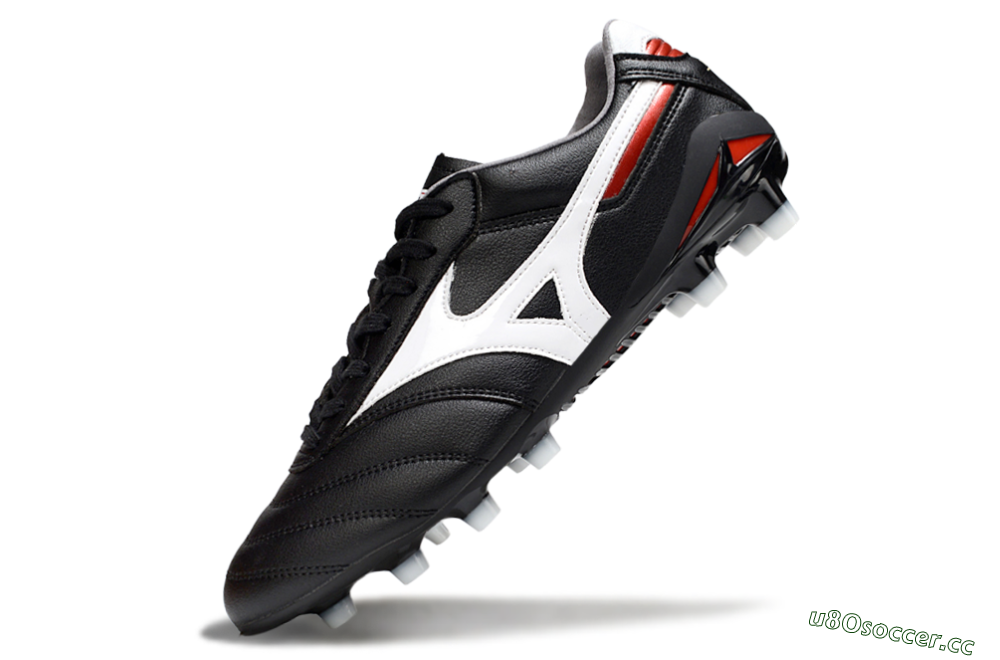 Men's Mizuno Morelia 2 FG Firm Ground Low-Tops Football Boots - Black/White/Red 5