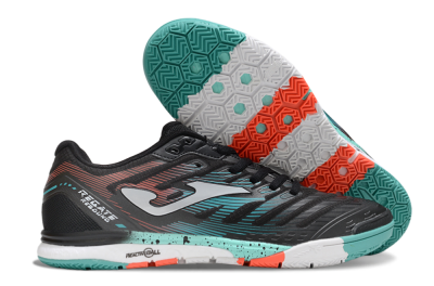 Men's Joma Top Flex IC Indoor & Futsal Low-Tops Football Shoes - Black/Jade/Red
