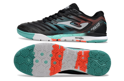 Men's Joma Top Flex IC Indoor & Futsal Low-Tops Football Shoes - Black/Jade/Red