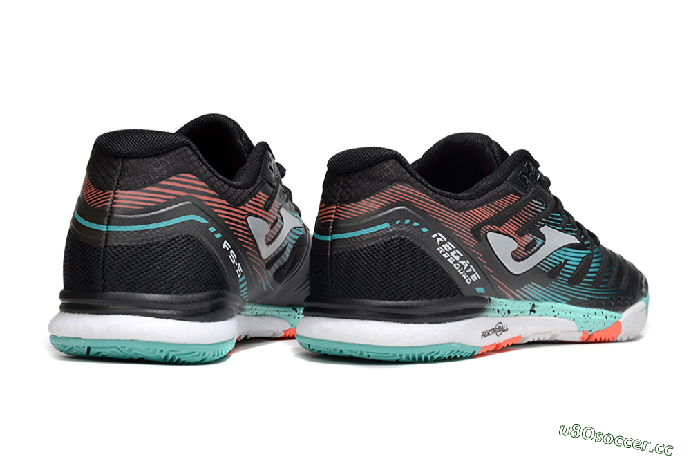 Men's Joma Top Flex IC Indoor & Futsal Low-Tops Football Shoes - Black/Jade/Red 6