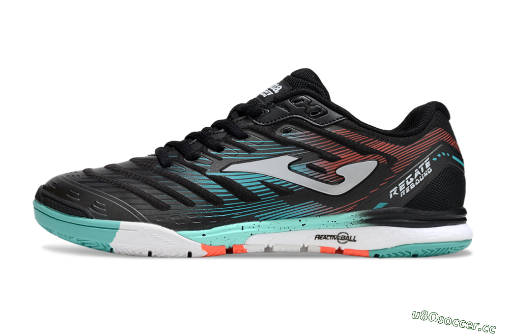 Men's Joma Top Flex IC Indoor & Futsal Low-Tops Football Shoes - Black/Jade/Red 0
