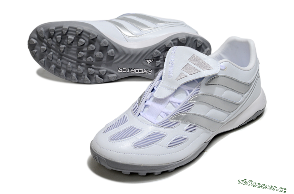 Men's Adidas Predator 25 Elite Foldover Tongue TF Artificial Turf Low-Tops Football Shoes - Beige/White/Silver 3