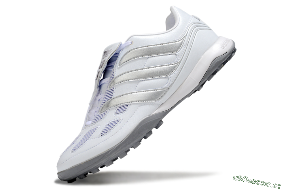 Men's Adidas Predator 25 Elite Foldover Tongue TF Artificial Turf Low-Tops Football Shoes - Beige/White/Silver 5