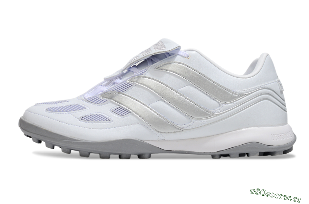 Men's Adidas Predator 25 Elite Foldover Tongue TF Artificial Turf Low-Tops Football Shoes - Beige/White/Silver 0