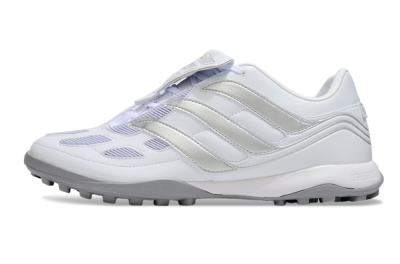 Men's Adidas Predator 25 Elite Foldover Tongue TF Artificial Turf Low-Tops Football Shoes - Beige/White/Silver