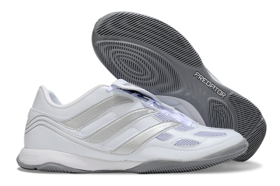 Men's Adidas Predator 25 Elite Foldover Tongue IC Indoor & Futsal Low-Tops Football Shoes - Beige/White/Silver
