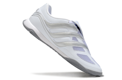 Men's Adidas Predator 25 Elite Foldover Tongue IC Indoor & Futsal Low-Tops Football Shoes - Beige/White/Silver