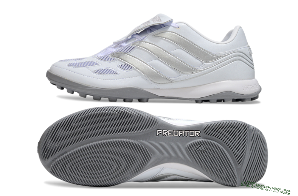 Men's Adidas Predator 25 Elite Foldover Tongue IC Indoor & Futsal Low-Tops Football Shoes - Beige/White/Silver 1