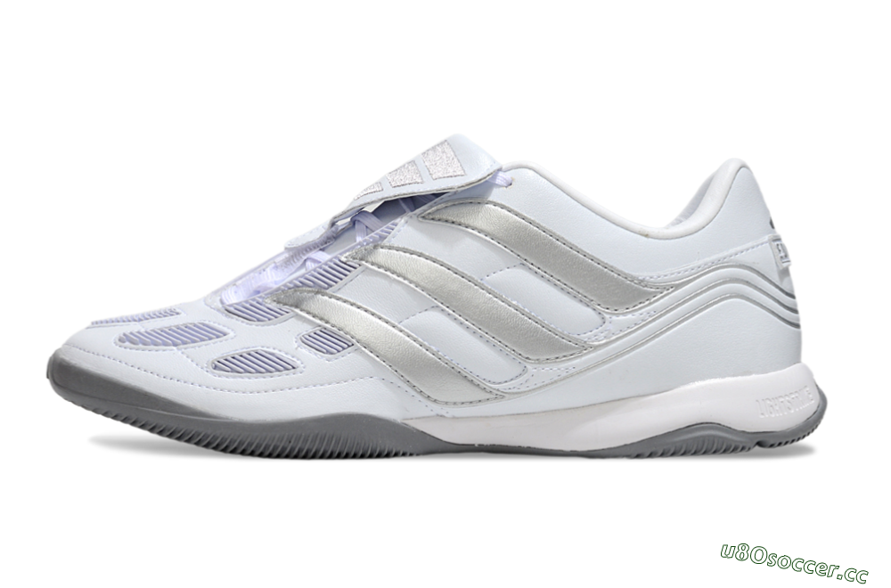 Men's Adidas Predator 25 Elite Foldover Tongue IC Indoor & Futsal Low-Tops Football Shoes - Beige/White/Silver 0