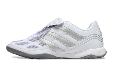 Men's Adidas Predator 25 Elite Foldover Tongue IC Indoor & Futsal Low-Tops Football Shoes - Beige/White/Silver
