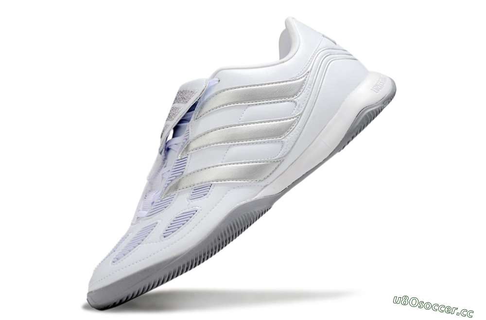 Men's Adidas Predator 25 Elite Foldover Tongue IC Indoor & Futsal Low-Tops Football Shoes - Beige/White/Silver 5