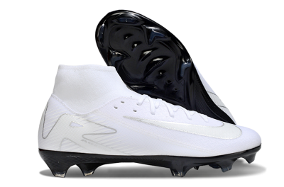 Men's Nike Air Zoom Mercurial Superfly 10 Academy FG Firm Ground High-Tops Football Boots - White/Silver/Black