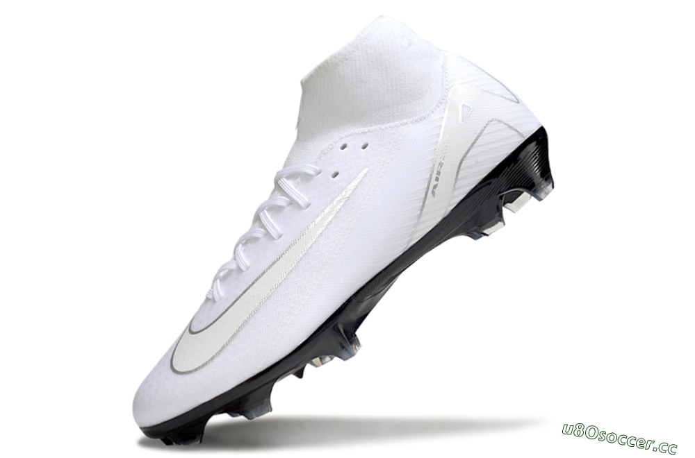 Men's Nike Air Zoom Mercurial Superfly 10 Academy FG Firm Ground High-Tops Football Boots - White/Silver/Black 5
