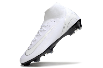 Men's Nike Air Zoom Mercurial Superfly 10 Academy FG Firm Ground High-Tops Football Boots - White/Silver/Black