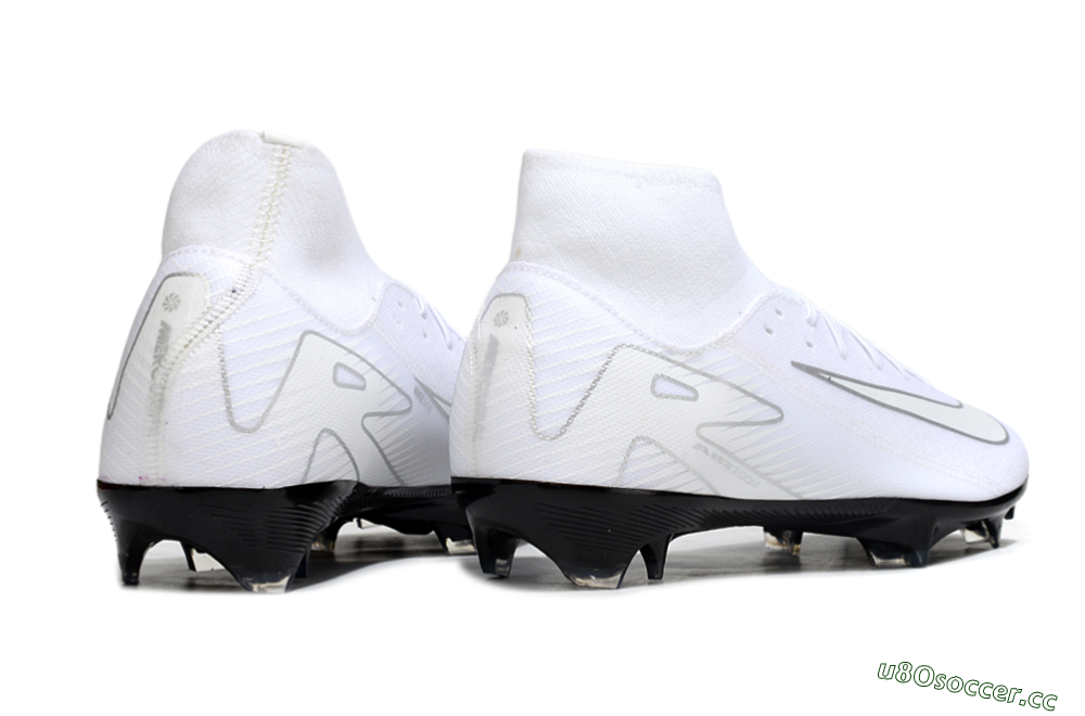 Men's Nike Air Zoom Mercurial Superfly 10 Academy FG Firm Ground High-Tops Football Boots - White/Silver/Black 6