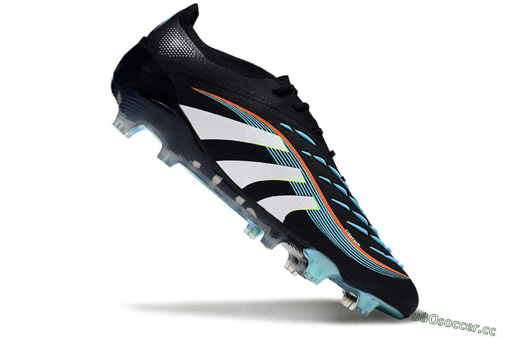 Men's Adidas Predator 25 Elite FG Firm Ground Low-Tops Football Boots - Black/White/Jade 4