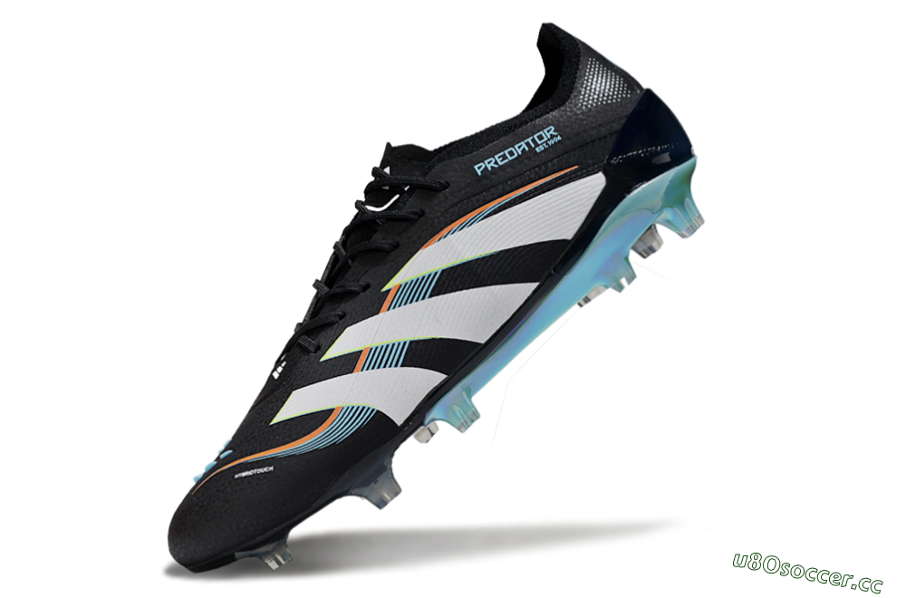 Men's Adidas Predator 25 Elite FG Firm Ground Low-Tops Football Boots - Black/White/Jade 5