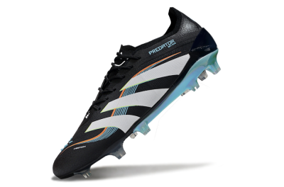 Men's Adidas Predator 25 Elite FG Firm Ground Low-Tops Football Boots - Black/White/Jade