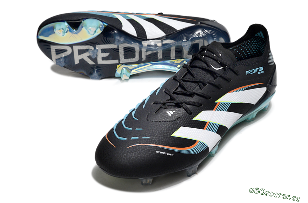 Men's Adidas Predator 25 Elite FG Firm Ground Low-Tops Football Boots - Black/White/Jade 3