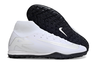 Men's Nike Air Zoom Mercurial Superfly 10 Academy TF Artificial Turf Low-Tops Football Shoes - White/Silver/Black