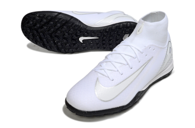 Men's Nike Air Zoom Mercurial Superfly 10 Academy TF Artificial Turf Low-Tops Football Shoes - White/Silver/Black