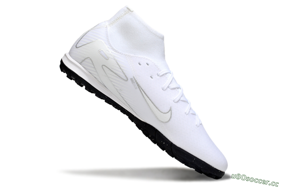 Men's Nike Air Zoom Mercurial Superfly 10 Academy TF Artificial Turf Low-Tops Football Shoes - White/Silver/Black 4