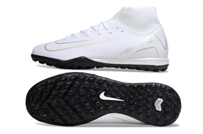 Men's Nike Air Zoom Mercurial Superfly 10 Academy TF Artificial Turf Low-Tops Football Shoes - White/Silver/Black