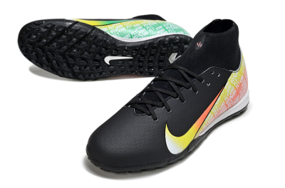 Men's Nike Air Zoom Mercurial Superfly 10 Academy TF Artificial Turf Low-Tops Football Shoes - Black/Yellow/Red