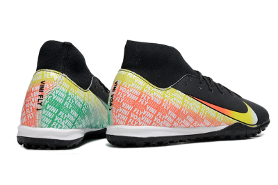 Men's Nike Air Zoom Mercurial Superfly 10 Academy TF Artificial Turf Low-Tops Football Shoes - Black/Yellow/Red