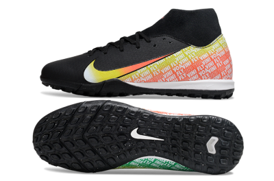 Men's Nike Air Zoom Mercurial Superfly 10 Academy TF Artificial Turf Low-Tops Football Shoes - Black/Yellow/Red
