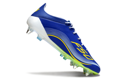 Men's Messi x Adidas F50 Elite SG Soft Ground Low-Tops Football Boots - Blue/Yellow/White