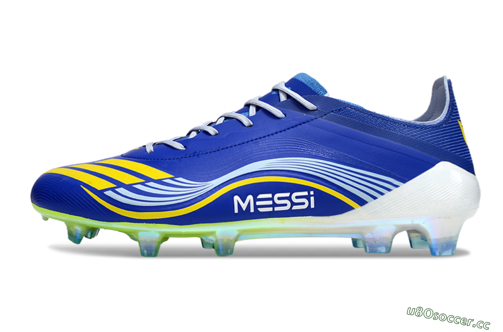 Men's Messi x Adidas F50 Elite FG Firm Ground Low-Tops Football Boots - Blue/Yellow/White 0