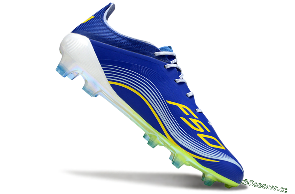 Men's Messi x Adidas F50 Elite FG Firm Ground Low-Tops Football Boots - Blue/Yellow/White 4