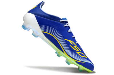 Men's Messi x Adidas F50 Elite FG Firm Ground Low-Tops Football Boots - Blue/Yellow/White