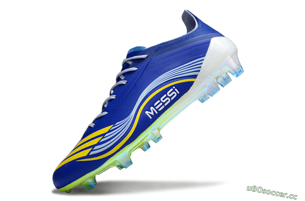 Men's Messi x Adidas F50 Elite FG Firm Ground Low-Tops Football Boots - Blue/Yellow/White 5