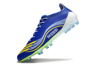 Men's Messi x Adidas F50 Elite FG Firm Ground Low-Tops Football Boots - Blue/Yellow/White
